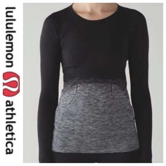 💕SALE💕 Lululemon Rare Swiftly Tech Black Gray Ombré Long Sleeve - Picture 2 of 6